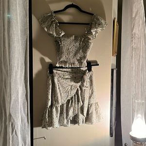 Two piece mini skirt set